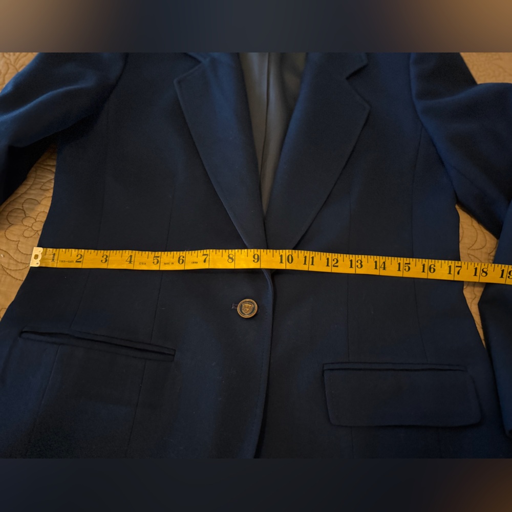 Vintage 70s Pendleton Gorgeous Classic Navy Blue 100% Virgin Wool Blazer, Sz 10 - Picture 11 of 15